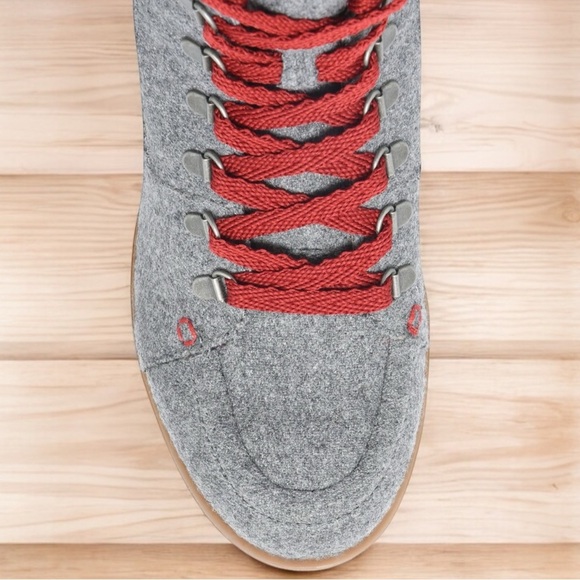 New KORK-EASE Evie Heeled Lace-Up Boots Grey Wool Fabric Size 9 - Picture 5 of 7